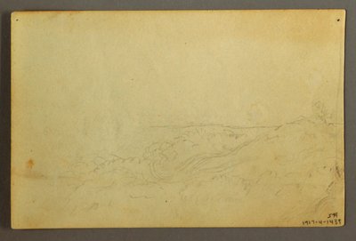 Desenho, Casa no bosque junto a um riacho, abril de 1845 de Frederic Edwin Church