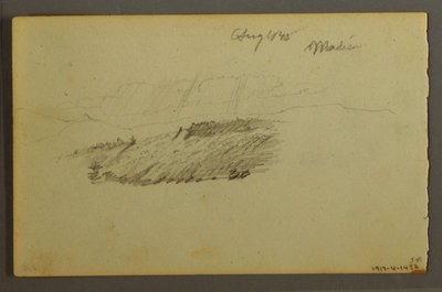 Desenho, Casa, barco à vela, planta, setembro de 1844 de Frederic Edwin Church