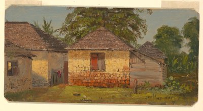 Desenho, Casas, "Mt. Salus", junho de 1865 de Frederic Edwin Church