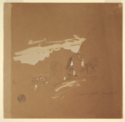 Desenho, Casas perto de Berchtesgaden, Baviera, 26 de julho de 1868 de Frederic Edwin Church