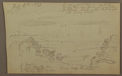 Desenho, Vale do Hudson, 1863 de Frederic Edwin Church