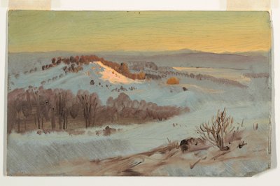 Desenho, Hudson Valley, Nova Iorque no inverno, 1869-70 de Frederic Edwin Church