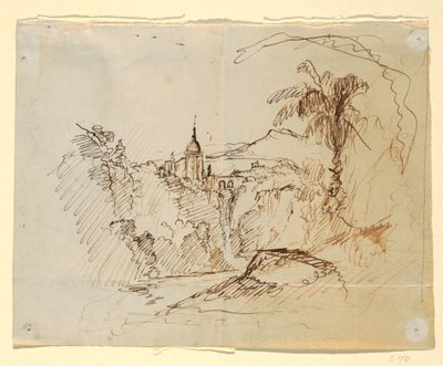Desenho, Paisagem Imaginária, 1865-66 de Frederic Edwin Church