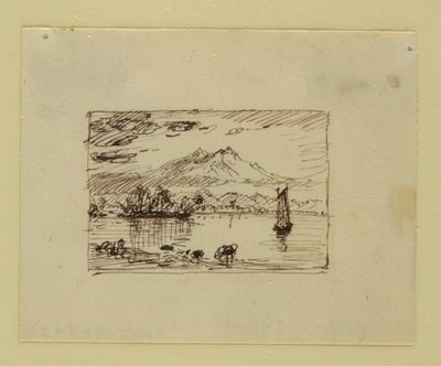 Desenho, Paisagem Imaginária, ca. 1850 de Frederic Edwin Church
