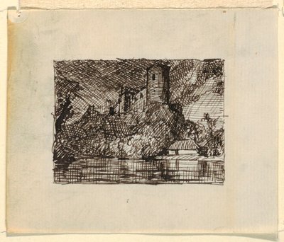 Desenho, Paisagem imaginária com, ca. 1870-73 de Frederic Edwin Church