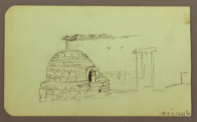 Desenho, Picos de Itaccihuatl; Verso: Forno de cozer, 1883 de Frederic Edwin Church