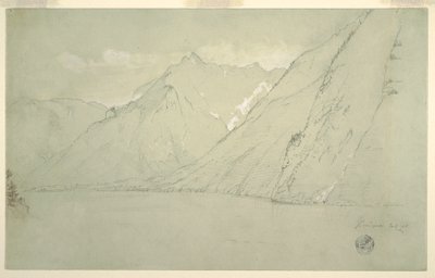 Desenho, Königssee a partir do Falkenstein, julho de 1868 de Frederic Edwin Church