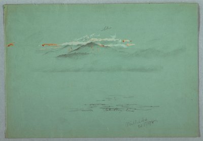 Desenho, Lago Millinoket e Monte Katahdin, 1878 de Frederic Edwin Church