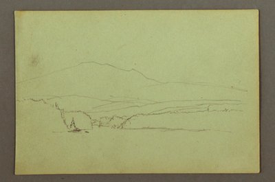 Desenho, Lago, cordilheira, possivelmente 1856 de Frederic Edwin Church