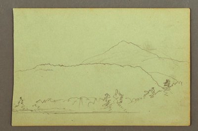 Desenho, Lago, cordilheira, possivelmente 1856 de Frederic Edwin Church