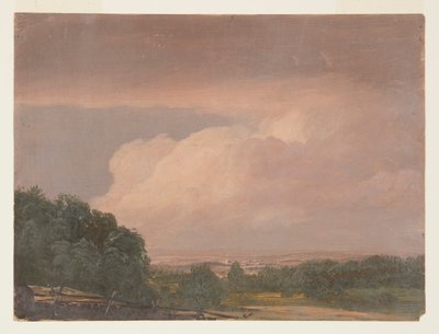Desenho, Paisagem (possivelmente Vale do Hudson), 1860-70 de Frederic Edwin Church