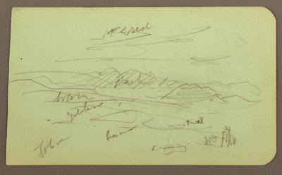 Desenho, Paisagem, Toluca; Verso: Montanha, Igreja, 1883 de Frederic Edwin Church