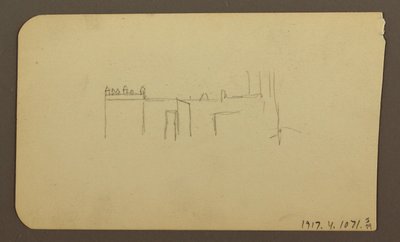 Desenho, Paisagem; Verso: Igreja, abril de 1885 de Frederic Edwin Church