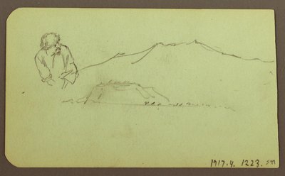 Desenho, Paisagem; Verso: Figura, Paisagem, 1883 de Frederic Edwin Church
