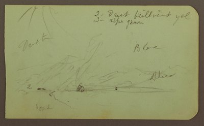 Desenho, Paisagem; Verso: Lado da montanha, 1883 de Frederic Edwin Church