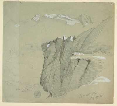 Desenho, Paisagem nos Alpes Berneses, 28 de agosto de 1868 de Frederic Edwin Church