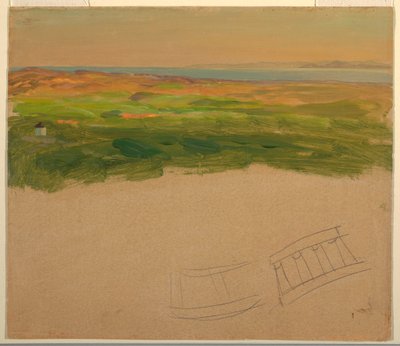 Desenho, Paisagem, perto da Síria ou da Grécia, 1868-69 de Frederic Edwin Church