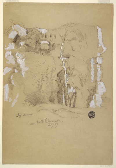 Desenho, Paisagem perto das Termas de Caracalla, Roma, fevereiro de 1869 de Frederic Edwin Church