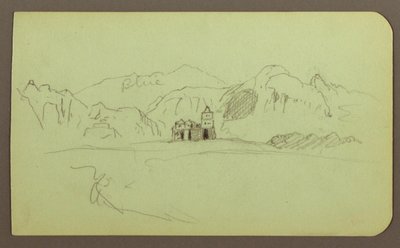Desenho, Paisagem com Igreja; Verso: Paisagem, 1883 de Frederic Edwin Church