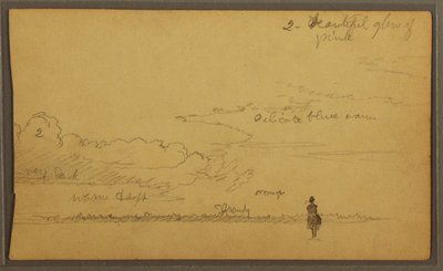 Desenho, Paisagem com figura, 1857 de Frederic Edwin Church