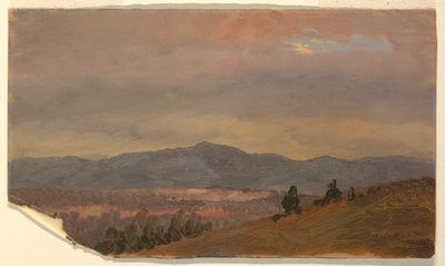 Desenho, Olhando para colinas distantes, Vale do Hudson, Nova Iorque, 1870-80 de Frederic Edwin Church