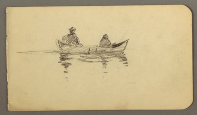 Desenho, Homem e mulher em canoa, possivelmente 1878 de Frederic Edwin Church
