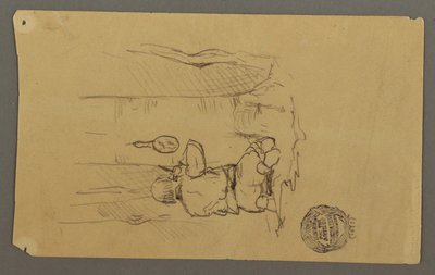 Desenho, Homem a barbear-se, visto de costas, possivelmente 1878 de Frederic Edwin Church