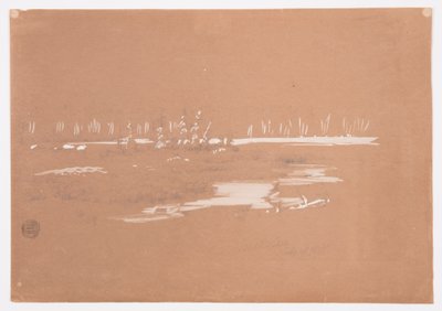 Desenho, Paisagem pantanosa perto de Millinocket, 20 de setembro de 1878 de Frederic Edwin Church