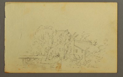 Desenho, Moinho rodeado de árvores, 1845 de Frederic Edwin Church
