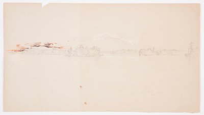 Desenho, Millinocket Lake, vista do Monte Katahdin, setembro de 1878 de Frederic Edwin Church