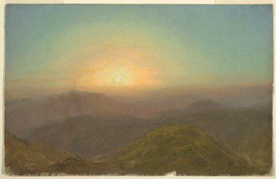 Desenho, Paisagem matinal, 1865 de Frederic Edwin Church