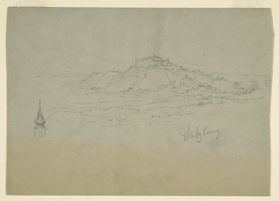Desenho, Motivo de cidade em país montanhoso, 1868 de Frederic Edwin Church