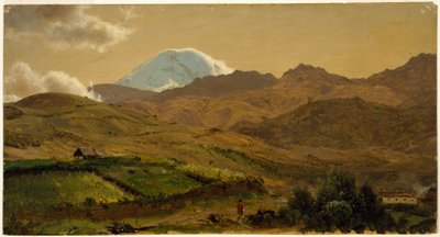 Desenho, Monte Chimborazo, Equador, 1857 de Frederic Edwin Church
