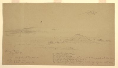 Desenho, Monte Chimborazo ao pôr do sol, 1857 de Frederic Edwin Church