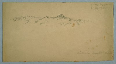 Desenho, Monte Pichincha a partir de Chillo, Equador, 26 de junho de 1857 de Frederic Edwin Church