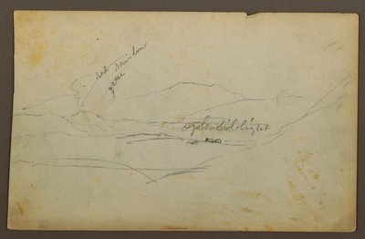 Desenho, Paisagem de montanha, Colômbia ou Equador, 1853 de Frederic Edwin Church