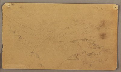 Desenho, Paisagem de montanha, Jamaica, Índias Ocidentais, julho de 1865 de Frederic Edwin Church