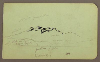 Desenho, Paisagem de montanha, "O Itaccihuatl"; Verso: Picos de montanha, 1883 de Frederic Edwin Church