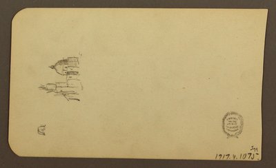 Desenho, Paisagem de montanha; Verso: Igreja com cúpula, abril de 1885 de Frederic Edwin Church