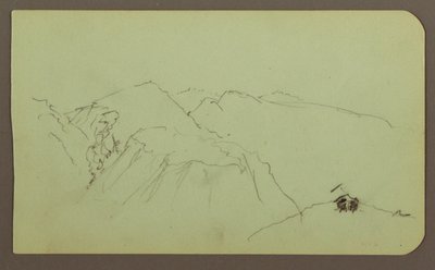 Desenho, Paisagem de montanha; Verso: Paisagem, 1883 de Frederic Edwin Church