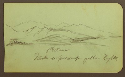 Desenho, Paisagem de montanha; Verso: Paisagem de montanha, Figura, 1883 de Frederic Edwin Church