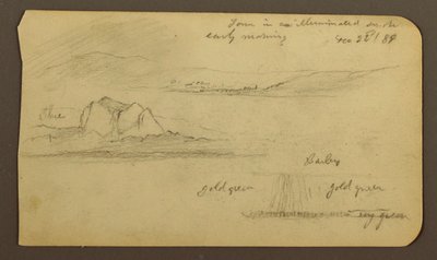 Desenho, Paisagens de montanha; Verso: Flanco de montanha, Tocatecas, 22 de dezembro de 1884 de Frederic Edwin Church
