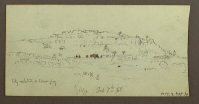 Desenho, Montanha com vista para a água, possivelmente em fevereiro de 1868 de Frederic Edwin Church