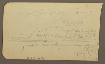 Desenho, Pico da Montanha; Verso: Cordilheira Rugosa, 1 de maio de 1885 de Frederic Edwin Church