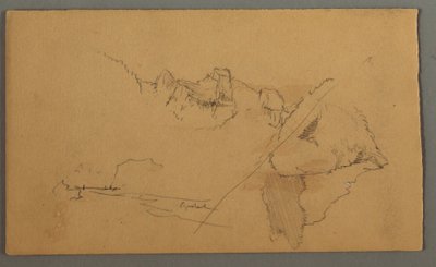 Desenho, Picos de Montanha, 1868 de Frederic Edwin Church