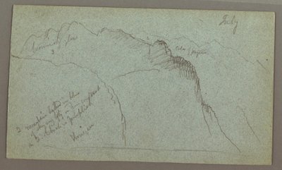 Desenho, Picos da Montanha, possivelmente em julho de 1868 de Frederic Edwin Church