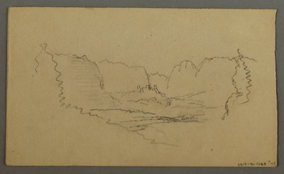 Desenho, Picos da montanha, Santuário à beira da estrada, agosto de 1868 de Frederic Edwin Church