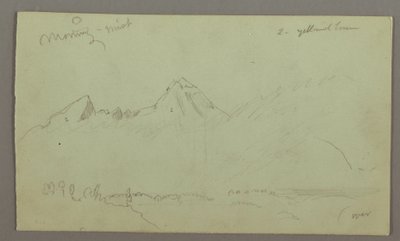 Desenho, Picos de Montanha, possivelmente 1868 de Frederic Edwin Church