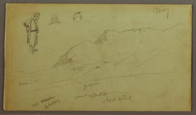 Desenho, Cordilheira, Estudos de figuras, possivelmente em maio de 1868 de Frederic Edwin Church