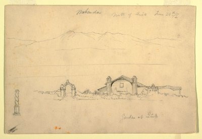 Desenho, Cordilheira com o Mohanda, a norte de Quito (), 24 de junho de 1857 de Frederic Edwin Church